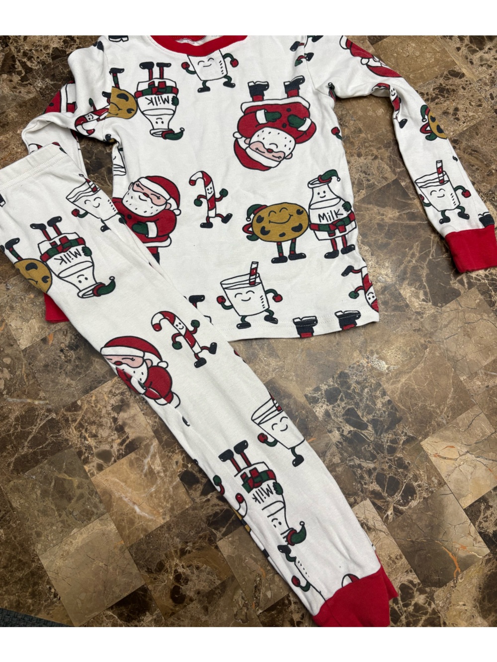 Carter's White Tee with Red Trim and Holiday Print 5 years